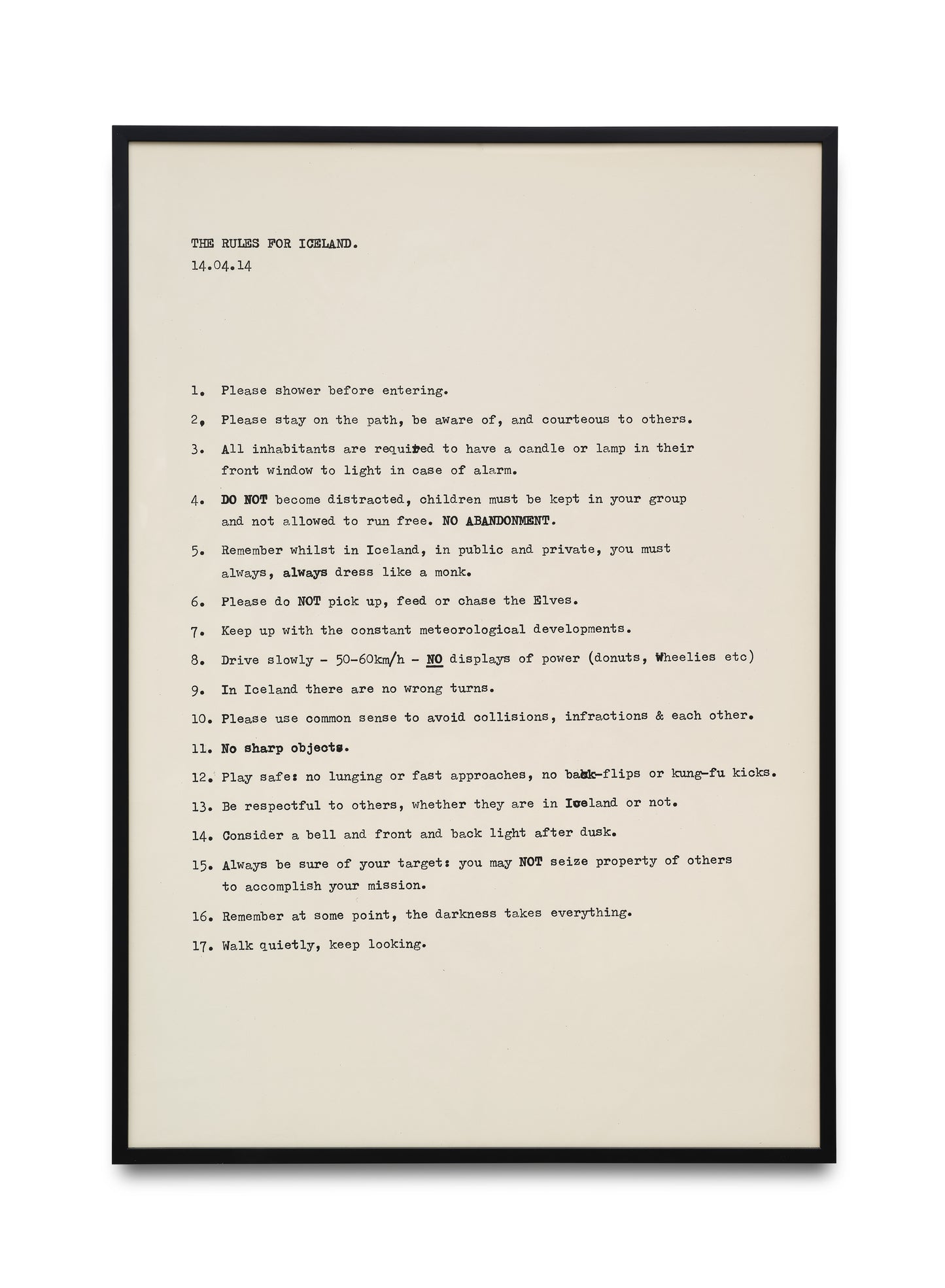 Rules for Iceland, 2014